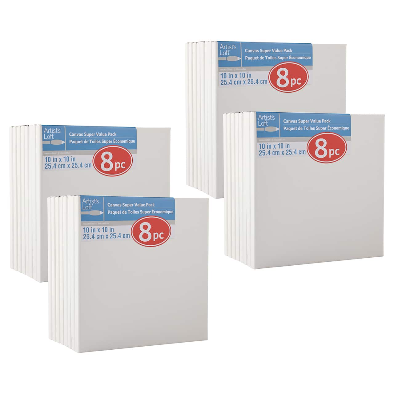 4 Packs: 8 ct. (32 total) 10" x 10" Super Value Canvas by Artist's Loft®